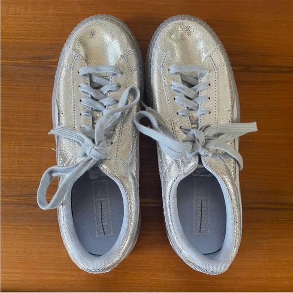 Puma Silver Glitter Platform Sneakers, NWOB - Picture 9 of 15